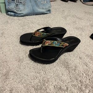 Skechers Black Sandals with Colorful Strap